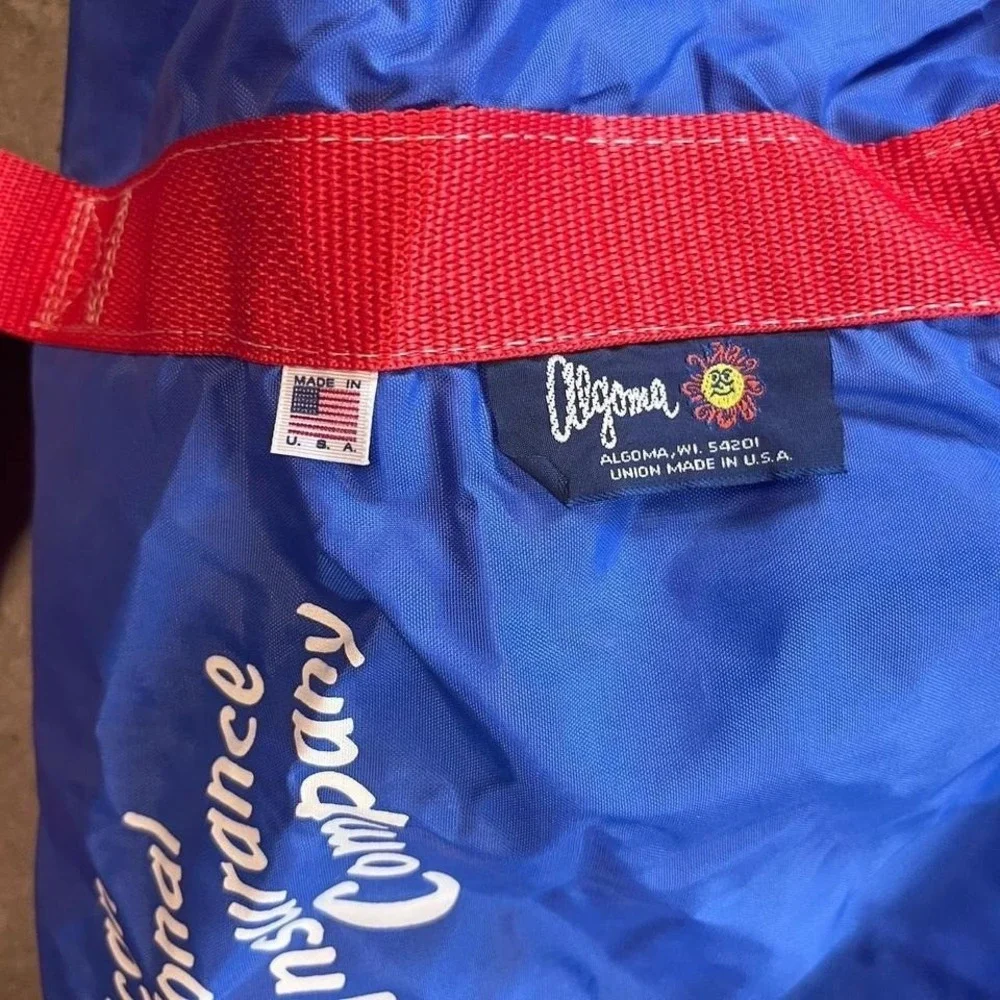 Vintage 90s American National Insurance Company blue duffle bag